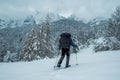 Winter hiking at Velez mountain in Bosnia and Herzegovina Royalty Free Stock Photo