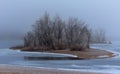 Winter Hoar Frost Over the Frozen River