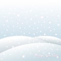 Winter holiday background on New Year and Christmas Snowdrifts, falling snowflakes Winter frosty landscape Royalty Free Stock Photo