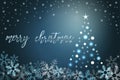 Winter holiday background with snow and fur-tree Royalty Free Stock Photo