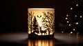 winter holiday candle silhouette