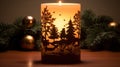 winter holiday candle silhouette
