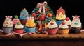 winter holiday cupcakes