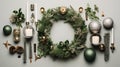 winter holiday decor flatlay Royalty Free Stock Photo