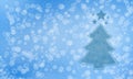 Winter holiday falling snowflakes christmas tree background Royalty Free Stock Photo