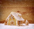 Winter Holiday Gingerbread house .