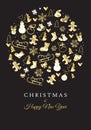 2024 Winter Holiday Happy New Year Holiday Christmas Decoration Beautiful card symbols Royalty Free Stock Photo