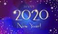 2020 Winter Happy New Year and Christmas symbols and icons on abstract blue fluid colorful shapes and lines background Royalty Free Stock Photo