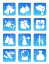 Winter holiday icon set