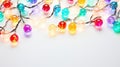 winter holiday lights on white background