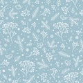 Winter holiday nature seamless floral pattern. Christmas snow ba Royalty Free Stock Photo