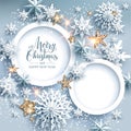 Winter holiday realistic paper cut Royalty Free Stock Photo