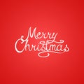 Winter holiday red simple background. Merry Christmas vector greeting card calligraphy lettering