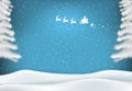 Winter holiday santa with snowy on blue sky background Royalty Free Stock Photo