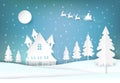 Winter holiday Santa and snowy Christmas season paper art background Royalty Free Stock Photo