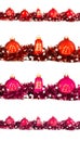 Winter holiday set with big and small red, orange and magenta b