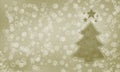 Winter holiday falling snowflakes christmas tree background Royalty Free Stock Photo