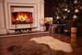 Winter holidays atmosphere in a warm room Royalty Free Stock Photo