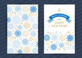 Winter Holidays cards with snowflakes.