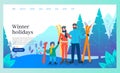 Winter Holidays Family Skiing in Vacation Website