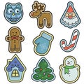 Winter holidays icons collection