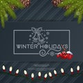 Winter holidays lettering card