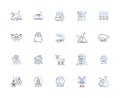 Winter holidays outline icons collection. Christmas, New Year, Snow, Skiing, Reindeer, Elves, Sleigh vector and