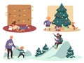 Winter holidays season activities of parents with kid Royalty Free Stock Photo