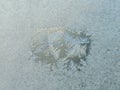 Winter Holidays Season Fantasy World Concept: Macro Image Of A Frosty Window Glass Natural Ice Patterns With Copy Space Royalty Free Stock Photo