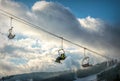 Winter holidays at the ski resort Bukovel in the Carpathian mountains, Ukraine Royalty Free Stock Photo