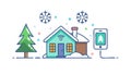 Winter home energy. Heating, power, and smart cold weather, vector design Generative AI Royalty Free Stock Photo