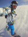 Winter hooby: extreme sports - snowboarder in action