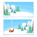 Winter horizontal banner