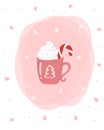 Winter Hot Chocolate with candy cane