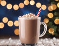 winter, hot cocoa cup, glass cup, snow, atmosphere, christmas eve, marshmallows