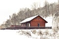 Winter house in countryside Royalty Free Stock Photo