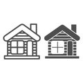 Winter house line and glyph icon. Christmas house vector illustration isolated on white. Gingerbread house outline style Royalty Free Stock Photo