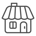 Winter house line icon. Gingerbread house vector illustration isolated on white. Christmas house outline style design Royalty Free Stock Photo