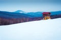 Winter house in snow