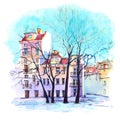 Winter houses in Poznan, Poland