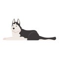 Winter husky icon cartoon vector. Siberian dog