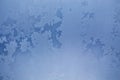 Winter ice pattern on the frozen window. Texture, background for inserting text. New Year theme. Winter. Cold. Royalty Free Stock Photo