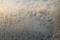 Winter ice pattern on window glass. Royalty Free Stock Photo