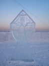Winter - ice sculptor on lake Baykal
