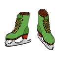 Winter ice skates. Vector hand drawn illustration