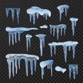 Winter icicles blue icy frozen decoration set