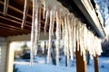 Winter Icicles and Snow-Covered Home - Generative AI