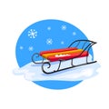 Winter icon with sled