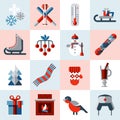 Winter icons set