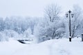 Winter icy street landscape Royalty Free Stock Photo